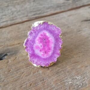 Pink Solar Quartz Ring